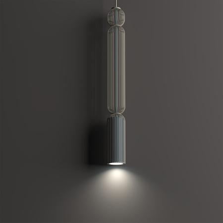 Lampa wisząca druciana tuba grafit + beż 1xGU10 SINGLES A Nowodvorski 12194