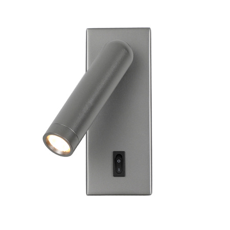 Kinkiet z przełącznikiem Nova szary LED 3000K Italux WL-46376-1-GR