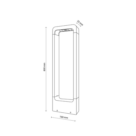 Szary słupek ogrodowy ramka 80cm LED 3000K ARIUS L GRAY IP54 Tk Lighting 19005