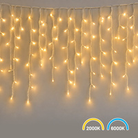 Kurtyna Świąteczna 200LED 5m 2000K + 6000K Flash IP44 Biały Eko-LIght Milagro EKSW2740
