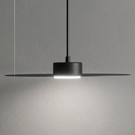 Minimalistyczna lampa wisząca czarny talerz z regulacją kąta zawieszenia PIATTO 1xGX53 fi 350mm Milagro MLP2909