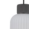Lampa wisząca szklany ryflowany klosz + elementy szarej ceramiki 1xE27 AURORA A Nowodvorski 11969