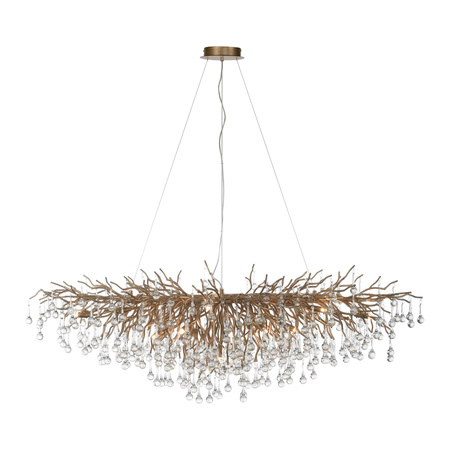 Bardzo duża lampa wisząca 150x75cm gałązki ze szklanymi elementami MOSIĄDZ ICICLE Paul Neuhaus 2031-11