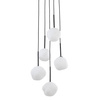 Pięciozwisowa lampa wisząca na kole z białymi zniekształconymi kloszami MISTY 5xG9 Tk Lighting 11019