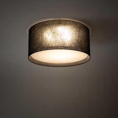 Czarny plafon z tkaniny o średnicy 77cm LARGO BLACK 6XE27 Tk Lighting 11700