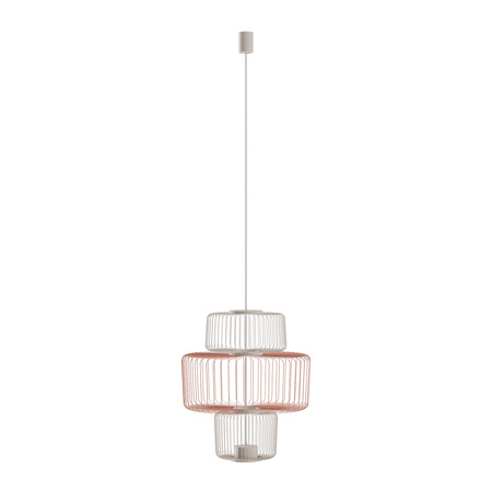 Lampa wisząca druciana w kolorze beżowym i terakota świecąca w doł 1xGX53 NOME A Nowodvorski 12248