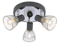 MODO LAMPA SUFITOWA PLAFON 3X40W E14 CZARNY+CHROM Candellux 98-61546