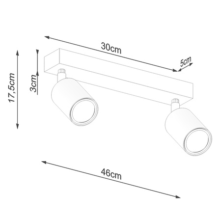 Plafon VERDO 2 czarny Sollux SL.1291