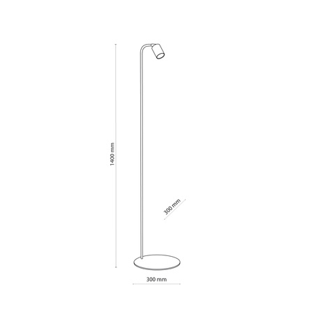 Prosta czarna lampa podłogowa punktowa 1xGU10 NEX BLACK Tk Lighting 16192