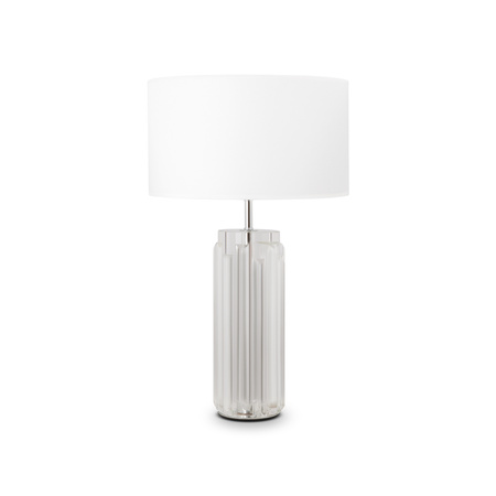 Lampa stołowa z białym abażurem i szklaną podstawą Muse MOD304TL-01CH Maytoni