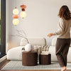 Lampa wisząca mosiężna z elementem ceramiki i szklanymi kloszami FLORES 12W LED 3000K Candellux Studio 32-50649