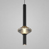 Lampa wisząca czarna ryflowana tuba ze szklanym kloszem Padre 7W LED Milagro ML2796