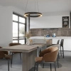 Lampa wisząca solidny czarny okrąg o średnicy 50cm Garta LED 3000K PL0149-BK Yaskr