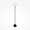 Czarna lampa podłogowa ze szklanym transparentnym kloszem Memory MOD177FL-01B Maytoni