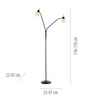 Lampa podłogowa czarna dwa giętkie ramiona ze szklanymi kloszami LOKI 2xE14 Just Light 12158-18