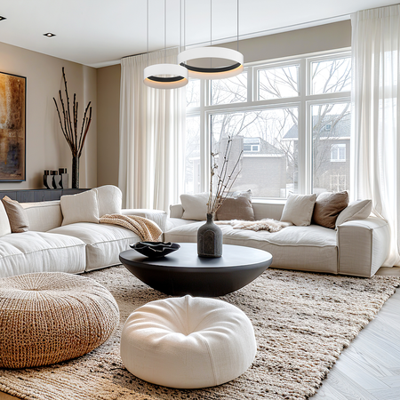 Lampa wisząca ORBITA 72W LED ML1187 - nowoczesne dwa okręgi