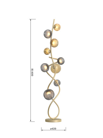 Lampa podłogowa METZ 9 złota Wofi Premium 3015-904
