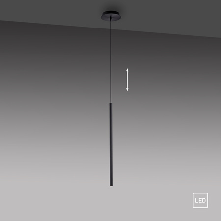 Pojedyńcza czarna cienka lampa wisząca LED 3000K FLUTE 2111-18