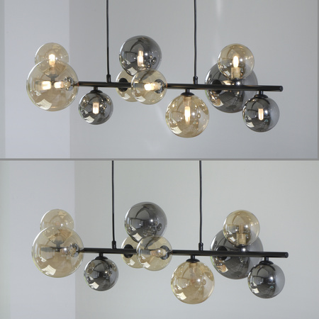 Lampa wisząca szklane kule w kolorach SMOKY/BURSZTYN 10xG9 POPSICLE Paul Neuhaus 2583-18