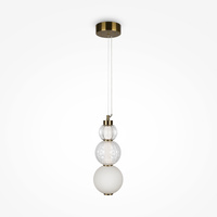 Złota lampa wisząca szklane transparentne kule LED 3000K Collar P069PL-L16G3K Maytoni