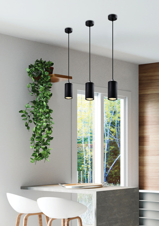 Tubo lampa wisząca czarny 1x25w gu10 klosz 10cm czarny Candellux 31-78537