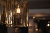 Czarna lampa wisząca z bursztynowymi kloszami AIGO Kaja Lighting K-5876