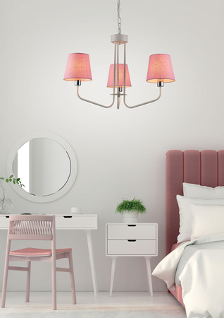 LAMPA WISZĄCA YORK 3 BIAŁY RÓŻOWY Candellux 50203097