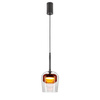 Lampa wisząca pojedyńcza z podwójnym kloszem bezbarwnym i brązowym GLAXI 1xGX53 Candellux Studio 31-50397