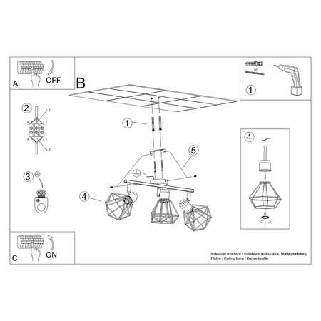 Lampa sufitowa ARTEMIS Sollux SL.1107
