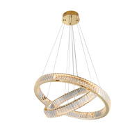 Złota elegancka kryształowa lampa wisząca SPARK PENDANT 60+80 DIMM GO AZZARDO AZ5792