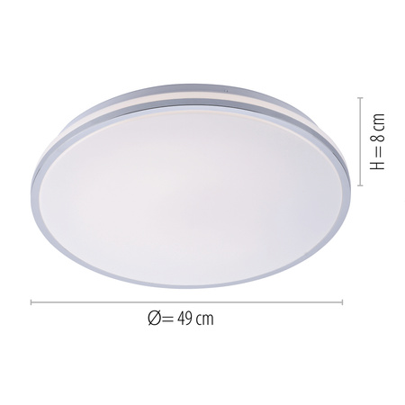 Lampa sufitowa plafon chromowany do łazienki 49cm IP44 ISABELL LED 3000K Just Light 14844-17