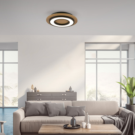 Okrągła lampa sufitowa 32cm drewniana TOLA LED 3000K Just Light 14560-18