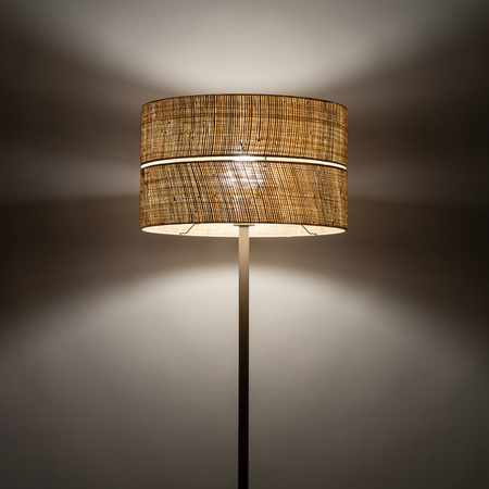 Lampa podłogowa z abażurem z rafii o średnicy 50cm CALMA 1XE27 Tk Lighting 16181