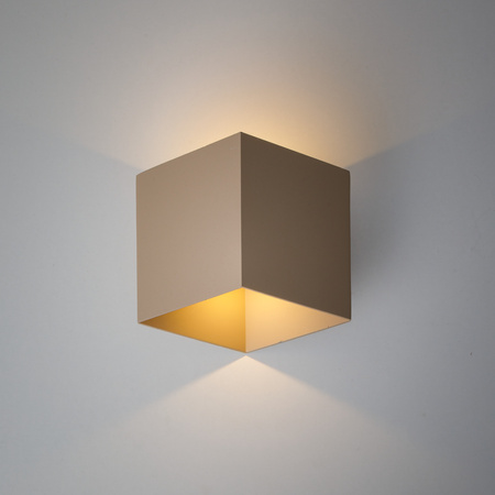 Beżowy kinkiet dekoracyjny na dom CUBE BEIGE LED IP54 Tk Lighting 18328