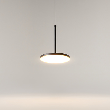Czarna pojedyńcza lampa wisząca LED 3000K Plato P076PL-L12W3K-B Maytoni
