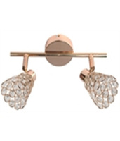 Glossy listwa 2x40W G9 różowe złoto Candellux 92-97449