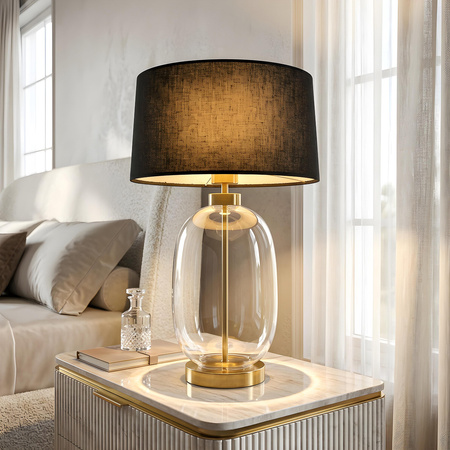 Lampa stołowa Amur czarno - transparentna 1xE27 Light Prestige LP-919/1T transparent