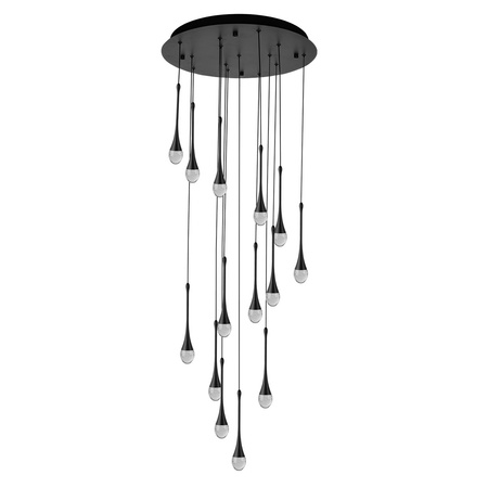 Elegancka lampa wisząca LED 14-punktowa w czarnym matowym wykończeniu DALMA 14 ROUND BK AZZARDO AZ6011
