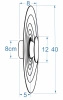 Biały dekoracyjny okrągły płaski kinkiet o średnicy 40cm ryflowany RIPPLE WALL 40 WH Azzardo AZ7292