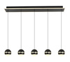 Lampa wisząca piątka prosta Biarritz czarny chrom Aviano Lighting 7047-605