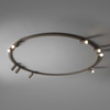 Beżowy pierścień sufitowy średnica ok 130cm z 9 reflektorami 9xGU10 FOURTY ROUND Nowodvorski 11954