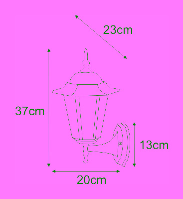 Kinkiet ogrodowy STANDARD Kaja K-5009A UP - kolor do wyboru
