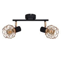 ACROBAT LISTWA 2X40W E14 CZARNY KLOSZ MIEDZIANY Candellux 92-22202