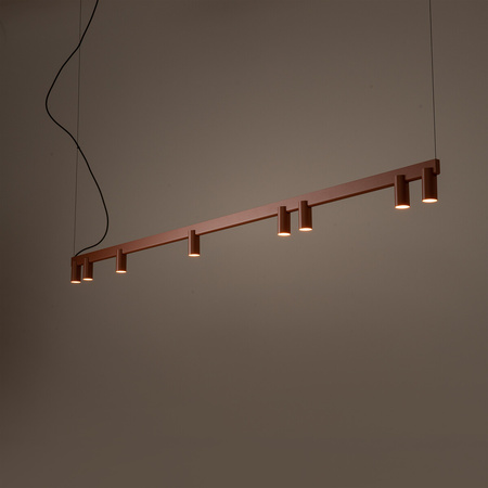 Lampa wisząca podłużna 200cm w kolorze terakota z dodatkowym podświetleniem FOURTY LINE LED VIII Nowodvorski 12424