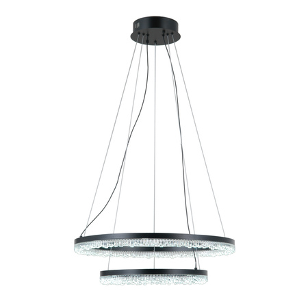 Lampa wisząca dwa czarne ringi LED Barlo Italux PND-34526-2L-BK ze zmienną barwą światła