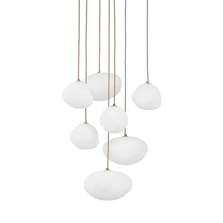 Lampa wisząca siedem nieregularnych wiszących kloszy na okrągłej podstawie w kolorze sabia NEBIA SABIA 7xG9 Tk Lighting 10756
