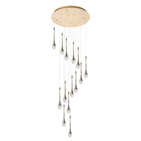 Złota lampa wisząca LED 14-punktowa DALMA 14 ROUND GO AZZARDO AZ6012