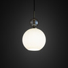 Lampa wisząca pojedyńcza szklana karbowana kula z ozdobną dodatkowa małą kulą SOPHIA BIG COGNAC WHITE 1xE27 Tk Lighting 10931