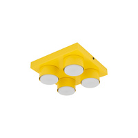 Zółta lampa sufitowa na 4 żarówki BRIX YELLOW 4XGX53 Tk Lighting 11290