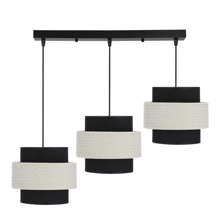 Benta lampa wisząca czarny 3x40w e27 abażur czarny+kremowy Candellux 33-17826